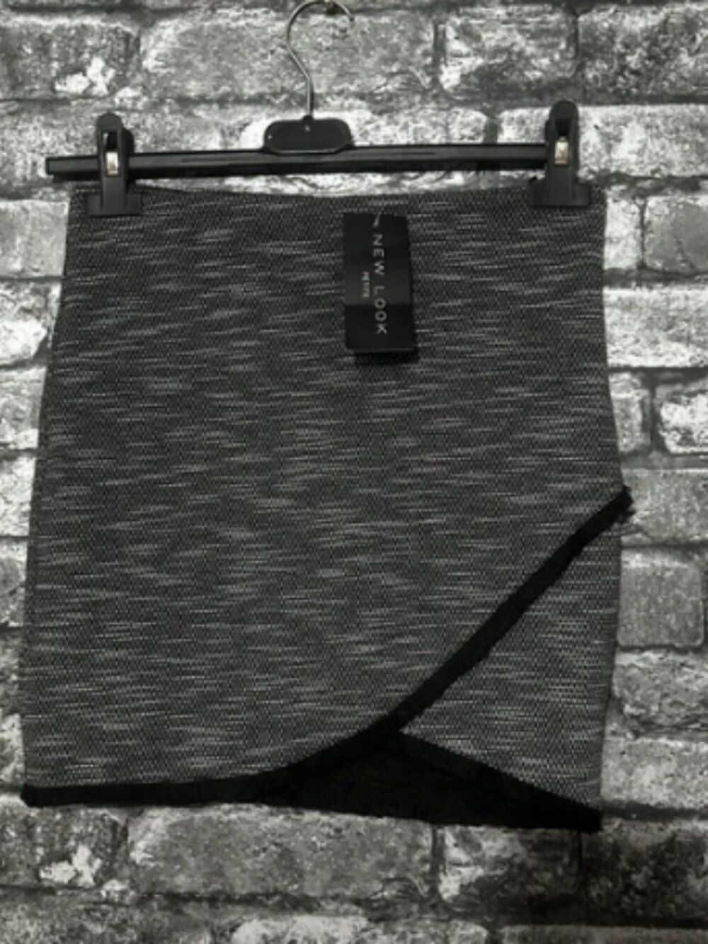 NEW LOOK Black Grey Irregular Short Skirt